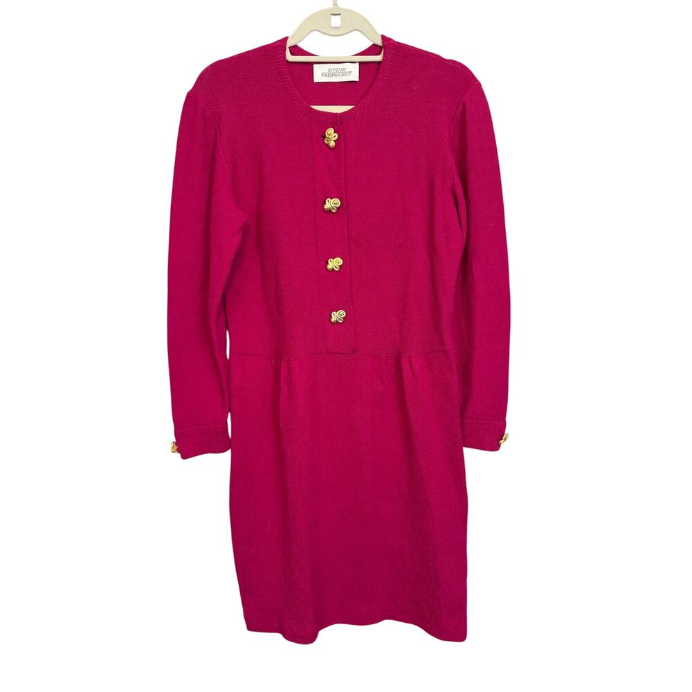 Vtg Steve Fabrikant Shift Dress Pink Small